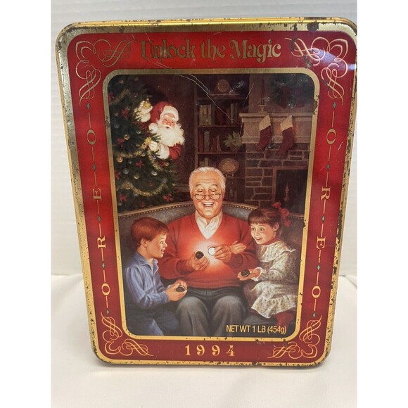 1994 Vintage Unlock The Magic With Oreo Grandfather Remembers Christmas Tin USA - Picture 8 of 10